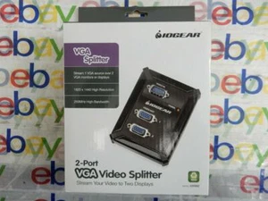New Sealed IOGear GVS62 2-Port VGA Splitter Multiplier 1920 x 1440 1:2 - Picture 1 of 3
