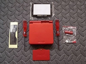  Game Boy Advance SP Replacement Housing Shell Red + Screen Lens - Picture 1 of 1