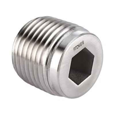 FITOK 316 SS Hollow Hex Plug 1/4 Male NPT, SS-PI-NS4 - Image 1 of 3