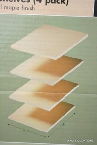 Easy-track 12" Shelves (4 pack) RS1412-M 12" Natural Maple Closet Martha Stewart - Picture 1 of 3