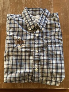 Beretta Shirt SZ MED Brown/Blue Button Down L/S Longleaf Plantation MS EUC - Picture 1 of 4