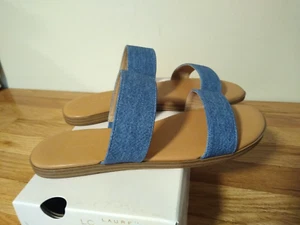 Lauren Conrad "Sunstone" Strappy Sandals    Size 9.5M    Blue Denim  New (T011K) - Picture 1 of 8