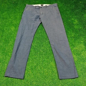 J.Crew Dress Pants Mens 36x32 the driggs zip chino blue straight cotton casual - Picture 1 of 12