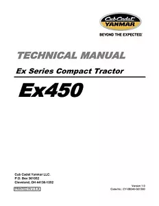 Manuale servizio/riparazione Cub Cadet Yanmar EX Series EX450 - Foto 1 di 3
