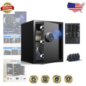 Compact Biometric Gun Safe with Backlit Keypad & Storage Rack - 1.71 cu ft - Picture 1 of 11