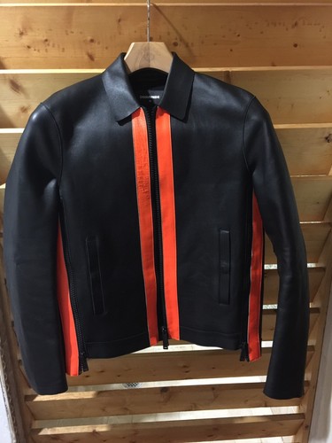 Dsquared2 Giacca Uomo in Pelle TAGLIA 48 NERO D2 DSQUARED2