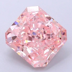 3.22 CT Radiant Cut Vivid Pink Lab-Grown Diamond for Engagement Ring | Best Lab - Picture 1 of 4