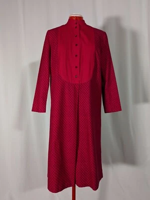 Marimekko Vintage 60s Op Art Vibrant Magenta Tuxedo Bib Kaftan Tunic Dress Mod - Image 1 of 4