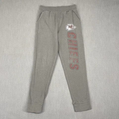 Kansas City Chiefs Gray Lounge Pants Pajama Bottoms Men's M Drawstring Jogger Cover