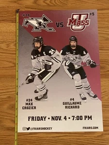 PROVIDENCE COLLEGE FRIARS HOCKEY Max Crozier Guillaume Richard 11” x 17” Poster - Picture 1 of 4