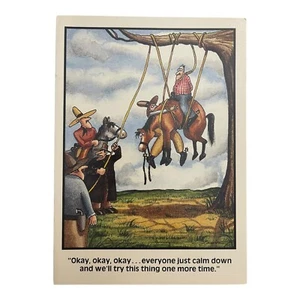 ONE Vintage The Far Side Greeting Card Western Horse Cowboy Funny 1981 Blank - Picture 1 of 1