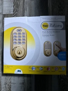 Yale Security elektronischer digitaler Druckknopf Riegel Türschloss Messing Neu im Karton Neu - Bild 1 von 7