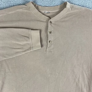 Carhartt Shirt Mens XXL Beige Henley Textured Waffle Knit Thermal Grunge Y2K - Picture 1 of 7