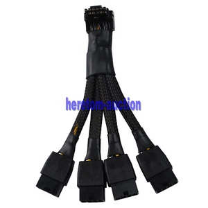GPU RTX4090 RTX4080 RTX3090 4x8pin PCI-e to 16Pin (12+4) 90degree elbow Cable - Picture 1 of 12