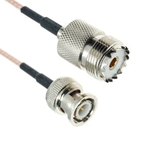 RG316 Cable BNC male plug to SO239 UHF Female jack Crimp straight RF Connector - Picture 1 of 5