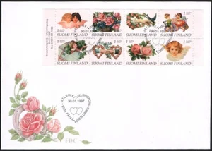 Finland FDC 1997, Valentine's Day, Old Scrapbook Illustrations, Mint - Picture 1 of 1