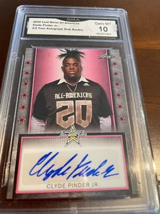 CLYDE PINDER JR 2020 LEAF METAL ALL-AMERICAN TOUR TOUR AUTO ROSA RC/2 GRADO 10 - Foto 1 di 2