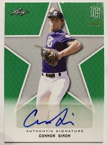 2020 LEAF PG NATIONAL SHOWCASE CONNOR SIMON GREEN AUTO 08/10 - Picture 1 of 1