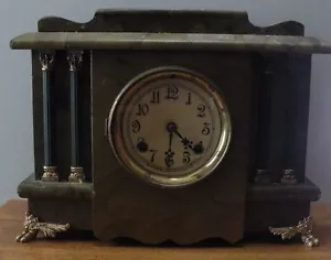 Orologio Mantel Vintage 1900 New Haven Usato Funzionante - Foto 1 di 9