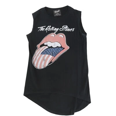 Bravado ROLLING STONES Shirt Womens Small Black Tank Top Tongue Logo Sleeveless - Image 1 of 4