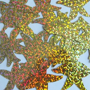 Paillettes Stella Marina 1,5" Oro Ologramma Glitter Scintillante Metallizzato. Made in USA - Foto 1 di 1