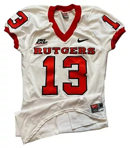 MAGLIA CALCIO VINTAGE GAME WORN RUTGERS SCARLET KNIGHT #13 NIKE BIG EAST M - Foto 1 di 4