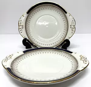 Antique Burgess & Leigh, Burleigh Ware Set of 2 hanled Soup Plates, 8" X 9" - Picture 1 of 10