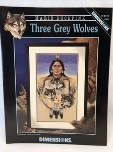 NEW - Dimensions Instructions “Three Grey Wolves” By MARIE BUCHFINK - Picture 1 of 4