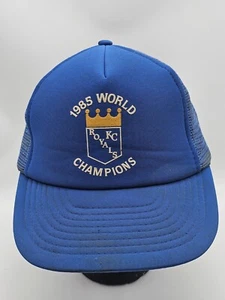 Vintage Kansas City Royals World Series Champions Trucker 1985 Snapback Hat  - Picture 1 of 10