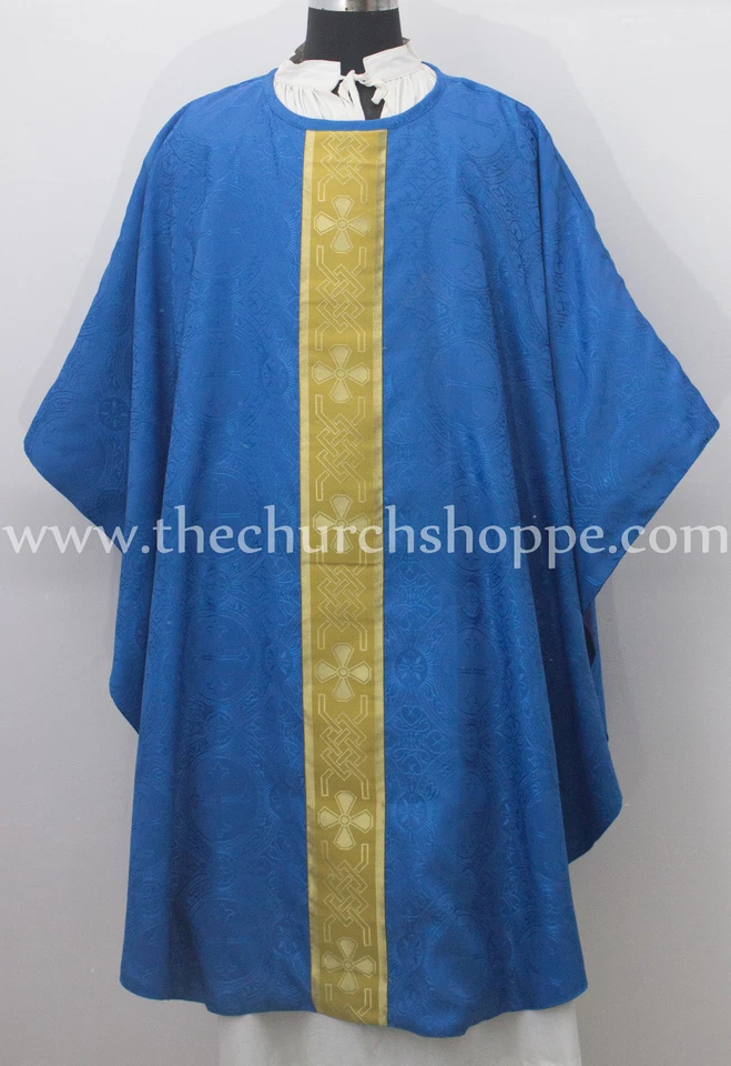 New Blue clergy gothic vestment & Stole,Gothic chasuble ,Casel,Casulla, Chasuble - Image 1 of 3