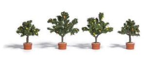 Agrumes Arbres En Jardinières (2 Citron Arbres,2 Orange Arbres) Ho / Tt Échelle - Photo 1/1