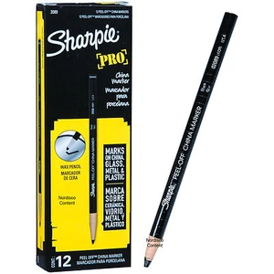 Marcador de China Sharpie Pro negro peeling, lápiz de grasa, 02089, caja de 12 - Imagen 1 de 1