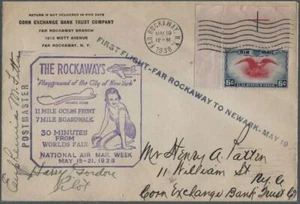 1938 National Air Mail Week Far Rockaway New York to New Jersey Pilot Signed - Picture 1 of 2