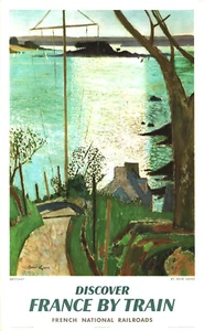 Discover France by Train - Brittany ORIGINAL französisches Reiseplakat von 1957 - Picture 1 of 1