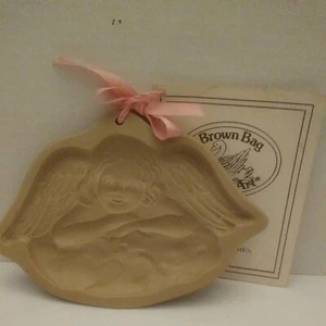 VTG 1992 Unused Brown Bag Cookie Art Christmas Angel Cherub On Cloud Mold  - Picture 1 of 9