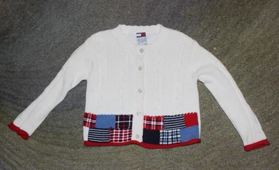 Suéter Cárdigan Tommy Hilfiger Niñas Algodón Blanco - Talla 4T - Usado en Excelente Condición Foto 1 de 4