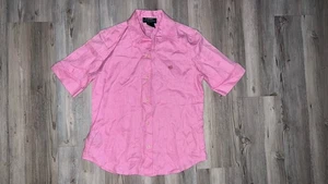Women’s Lauren Ralph Lauren 100% Linen Button Front Shirt Pink P/S Petite Small - Picture 1 of 7