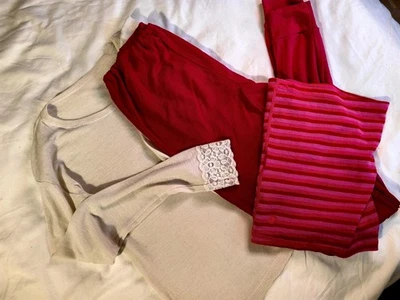Lote de 3 Capas Base Janus Marfil Lana Merino Talla 12-14 Años + Leggins + Calentador de Cuello Rojo Foto 1 de 4