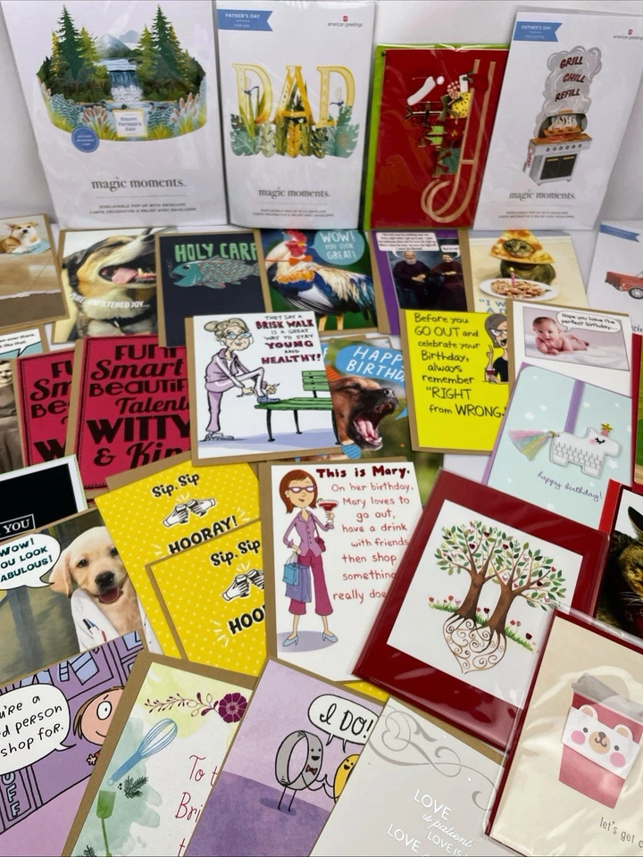 Fabuloso Gran Lote de 37! Tarjetas de felicitación nuevas PAPYRUS American Greetings todas las ocasiones Foto 1 de 4