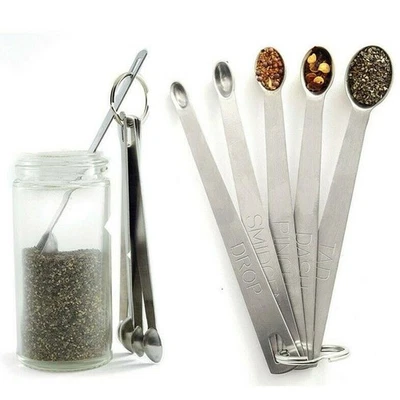 5Pcs Steel Mini Set Dash Pinch Smidgen Norpro Measuring S3 Spoons Z US M7I6 O6Y2 - Image 1 of 4