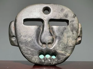 Raro Shang Dy Antiguo Jade Tallado Persona Mascarilla "Pei" "Gua Jian" Colgante L 6,1 cm - Imagen 1 de 24