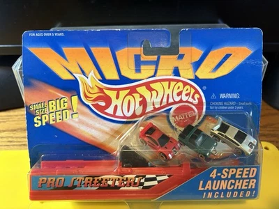 Vtg 1995 Hot Wheels Micro Race Team Vehicles Small Size Big Speed w/Track NIP - Image 1 of 4