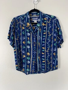 Pendleton maritim Hawaii Vintage Kurzarm Muschel Knopf Bluse Damen 4 - Bild 1 von 10