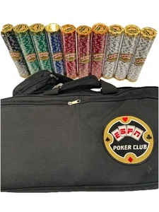 ESPN 500 Poker Club Carrying Case Backpack with Blind Chips and Sealed Cards - Picture 1 of 5