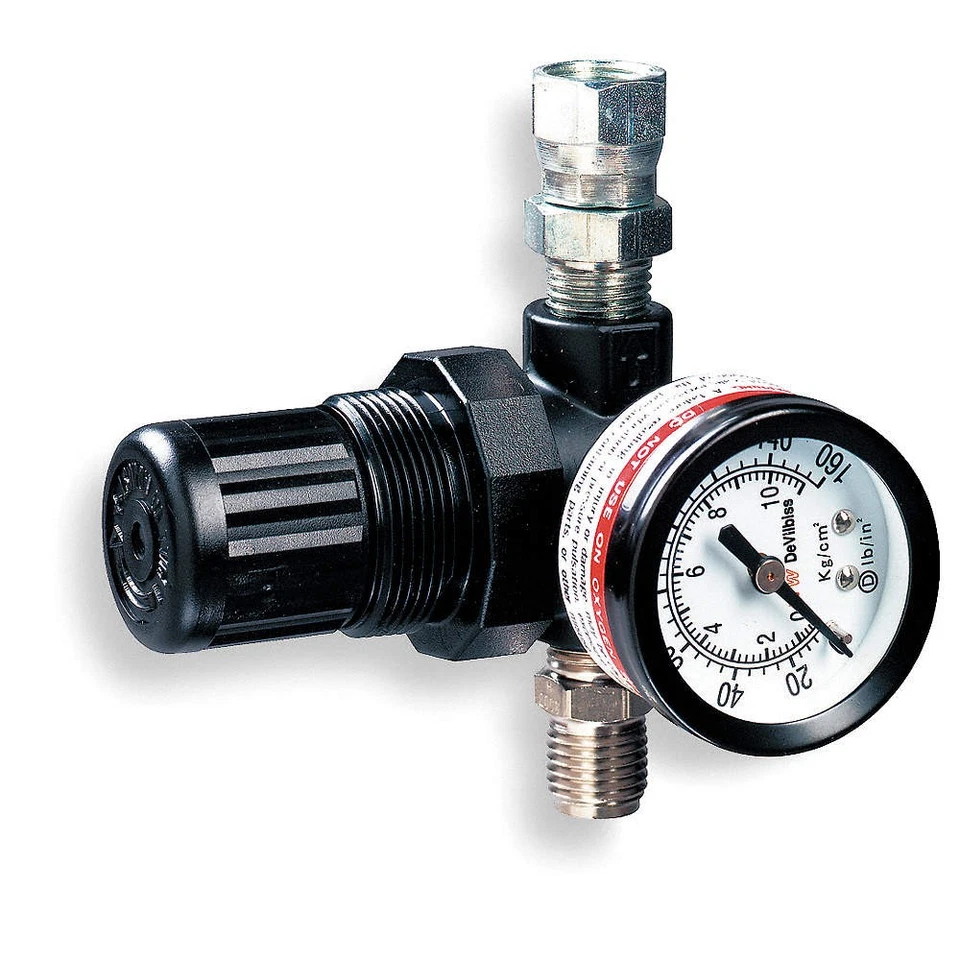 Regulador de aire DEVILBISS HARG-510 con medidor, 250 psi, 150F 4TH15 Foto 1 de 1