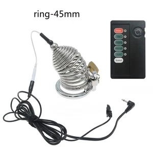 Jaula de castidad de choque Bondage E-stim con dispositivo de bloqueo de enchufe para sujeción masculina - Imagen 1 de 24