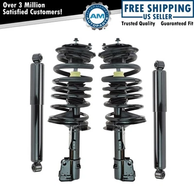 Front Rear Complete Loaded Strut Spring Assembly Shock Absorber 4pc Kit Set - Image 1 of 4