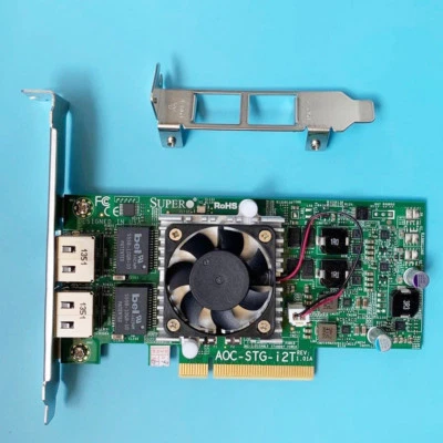 Supermicro AOC-STG-i2T REV 1.0 Dual Port 10GbE Ethernet PCI-E Adapter NIC  - Image 1 of 3