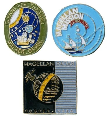 PIN Magallanes Lote de 3 '89 de colección Sonda Venus Transbordador Espacial NASA STS-30 JPL Cleave Foto 1 de 3