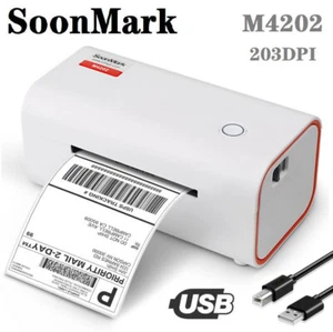 SoonMark M4202 203DPI stampante etichette codici a barre USB desktop trasferimento termico diretto - Foto 1 di 8